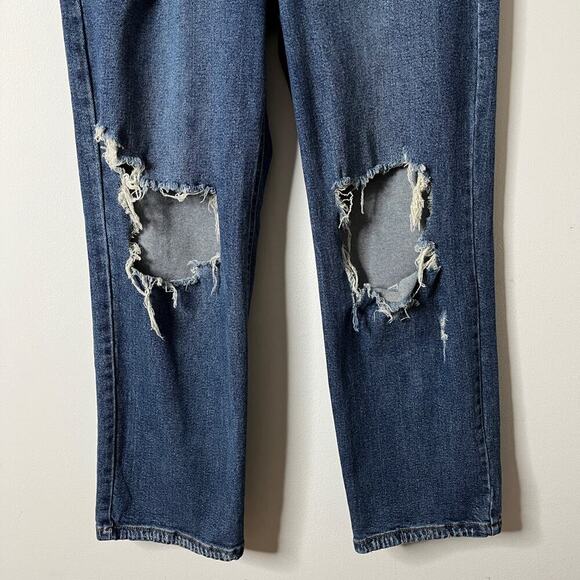 Wild Fable Women's High Rise Straight Distressed Jeans 6 Med Wash Stretch Denim - Picture 4 of 9